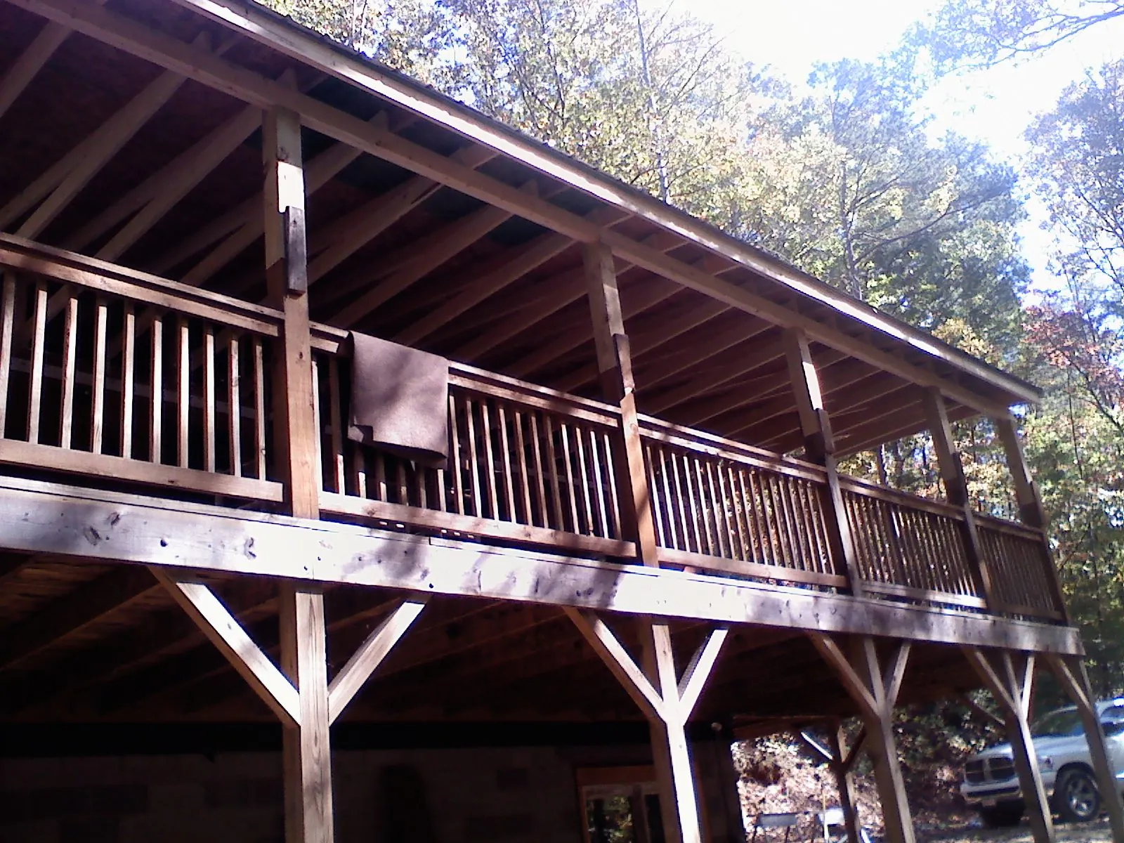 Timber framing under a new elevated porch and deck — Roof Leak Repair in Clayville by Roofing Brothers